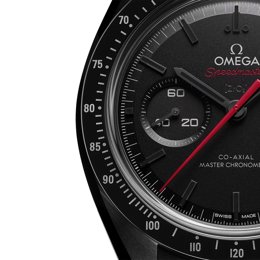 Speedmaster "Dark Side of the Moon" Black/Red Dial Rubber Strap Watch - Image 3