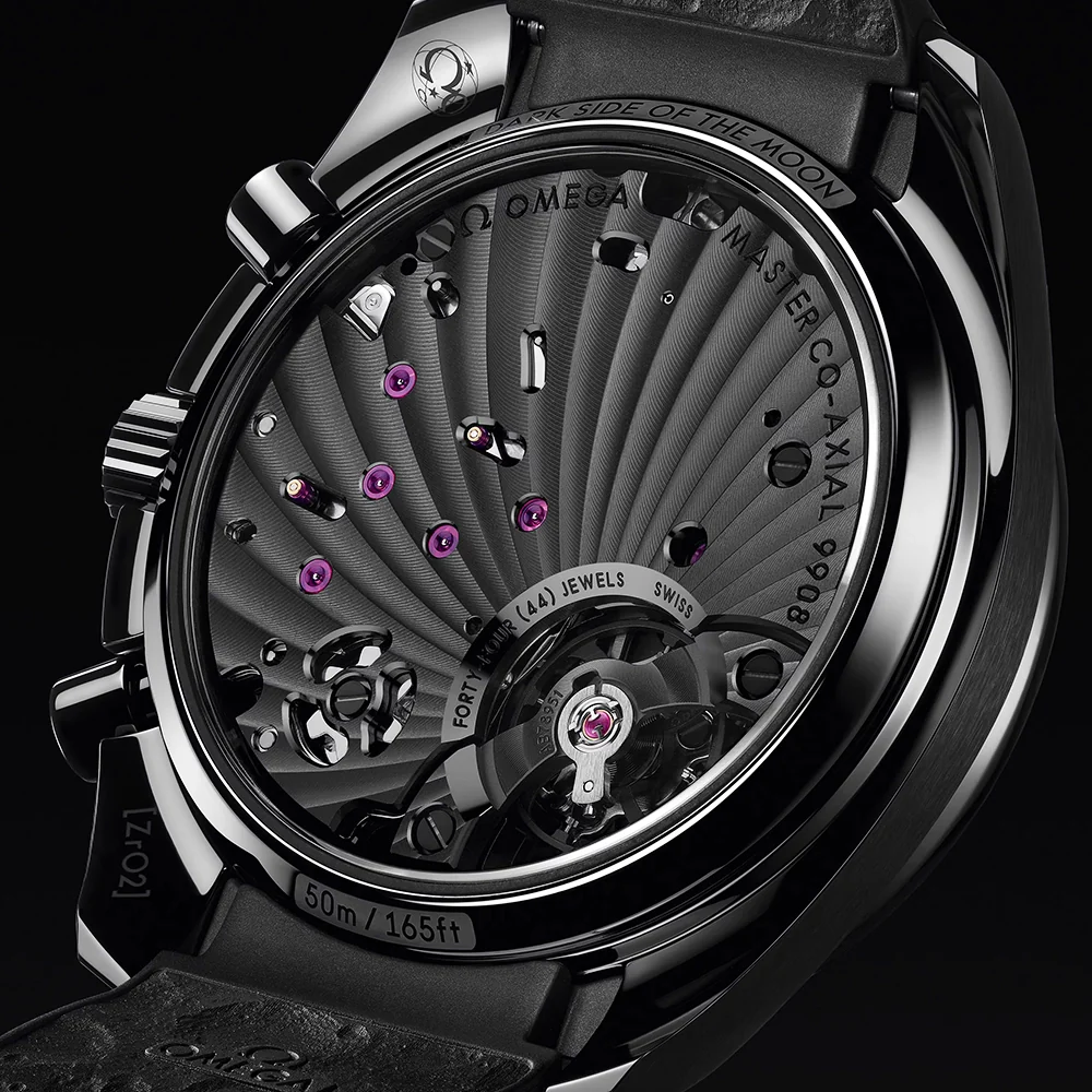 Speedmaster "Dark Side of the Moon" Black/Red Dial Rubber Strap Watch - Image 5