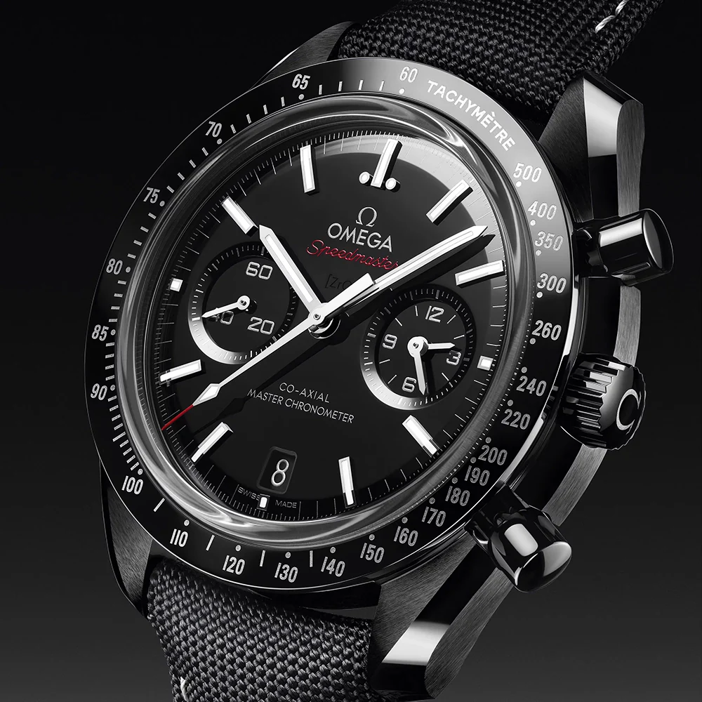 Speedmaster "Dark Side of the Moon" Black Ceramic Fabric Strap Watch - Image 2