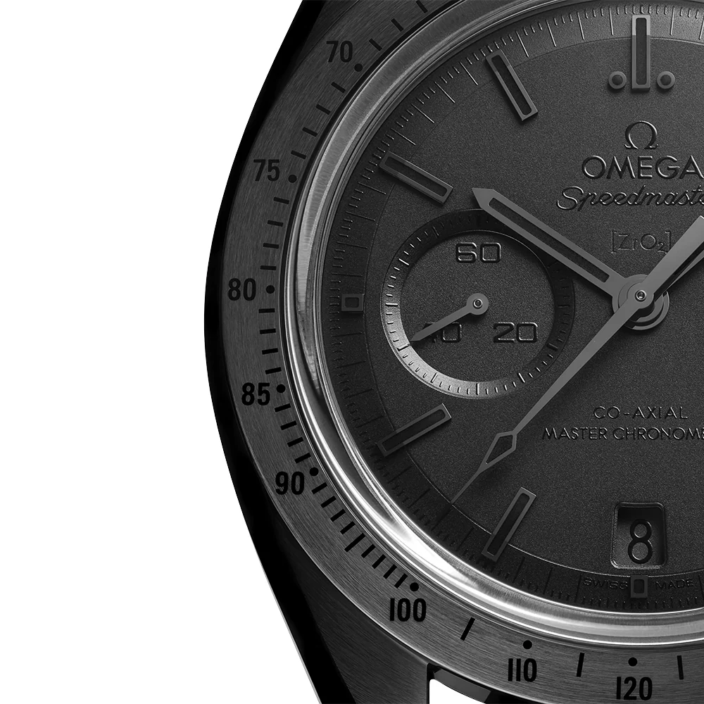 Speedmaster "Dark Side of the Moon" All Black Dial Rubber Strap Watch - Image 4