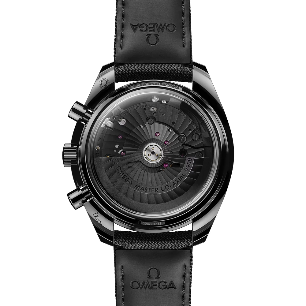 Speedmaster "Dark Side of the Moon" All Black Dial Rubber Strap Watch - Image 5