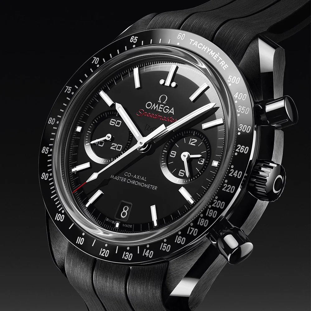 Speedmaster "Dark Side of the Moon" Black Ceramic Rubber Strap Watch - Image 2