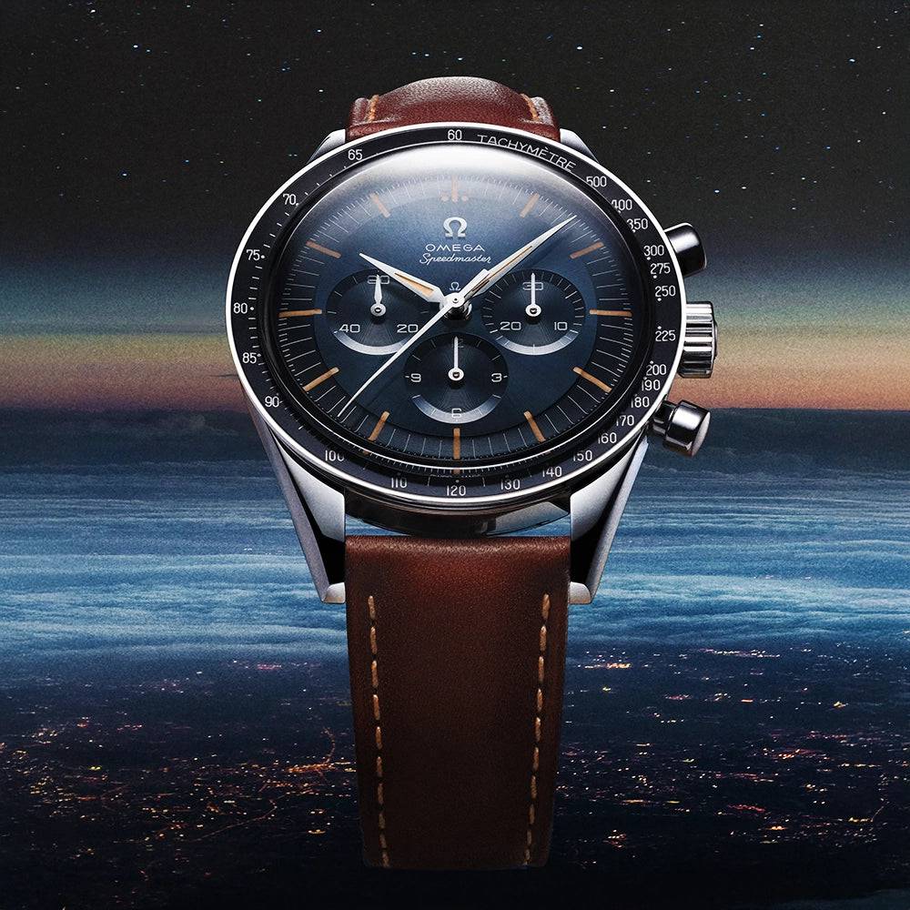 Speedmaster Anniversary Edition First OMEGA In Space Leather Strap Watch - Image 4