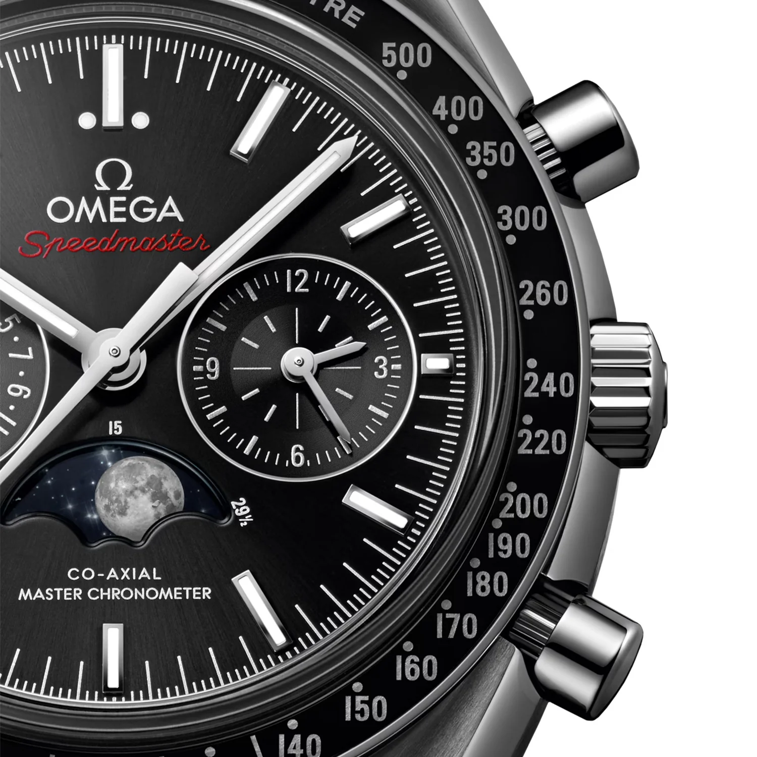 Speedmaster 44.25mm Black Dial Moonphase Chronograph Watch - Image 3