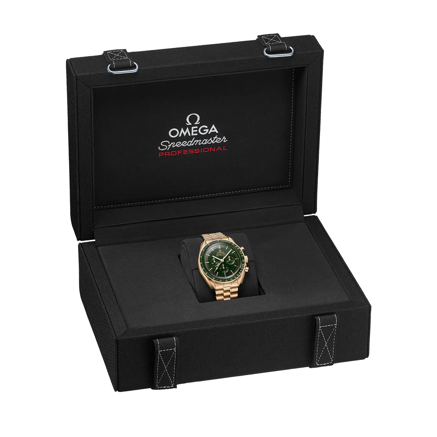 Speedmaster Moonwatch 18ct Moonshine Gold Green Dial Bracelet Watch - Image 2
