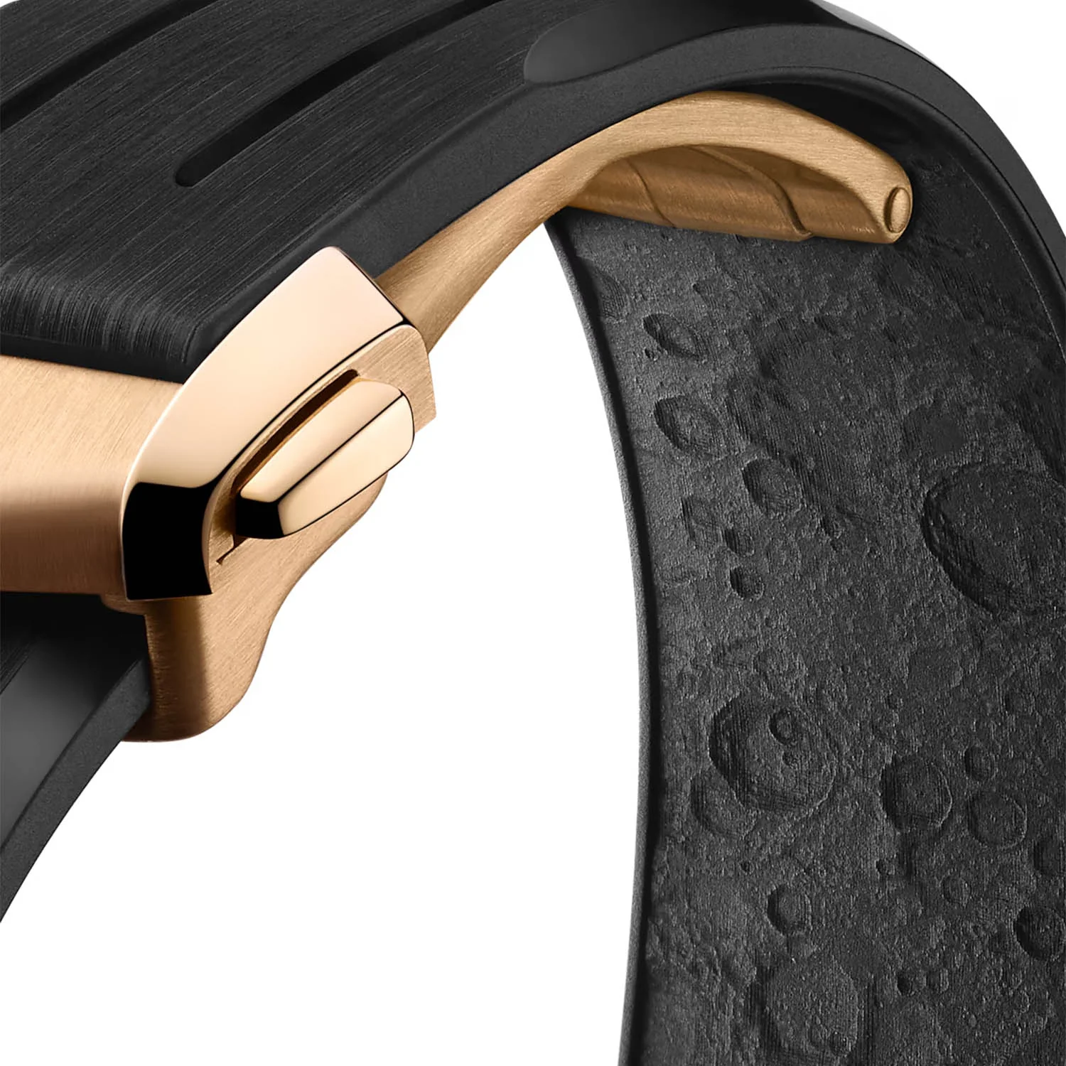 Speedmaster Moonwatch 18ct Moonshine Gold Dial Rubber Strap Watch - Image 4