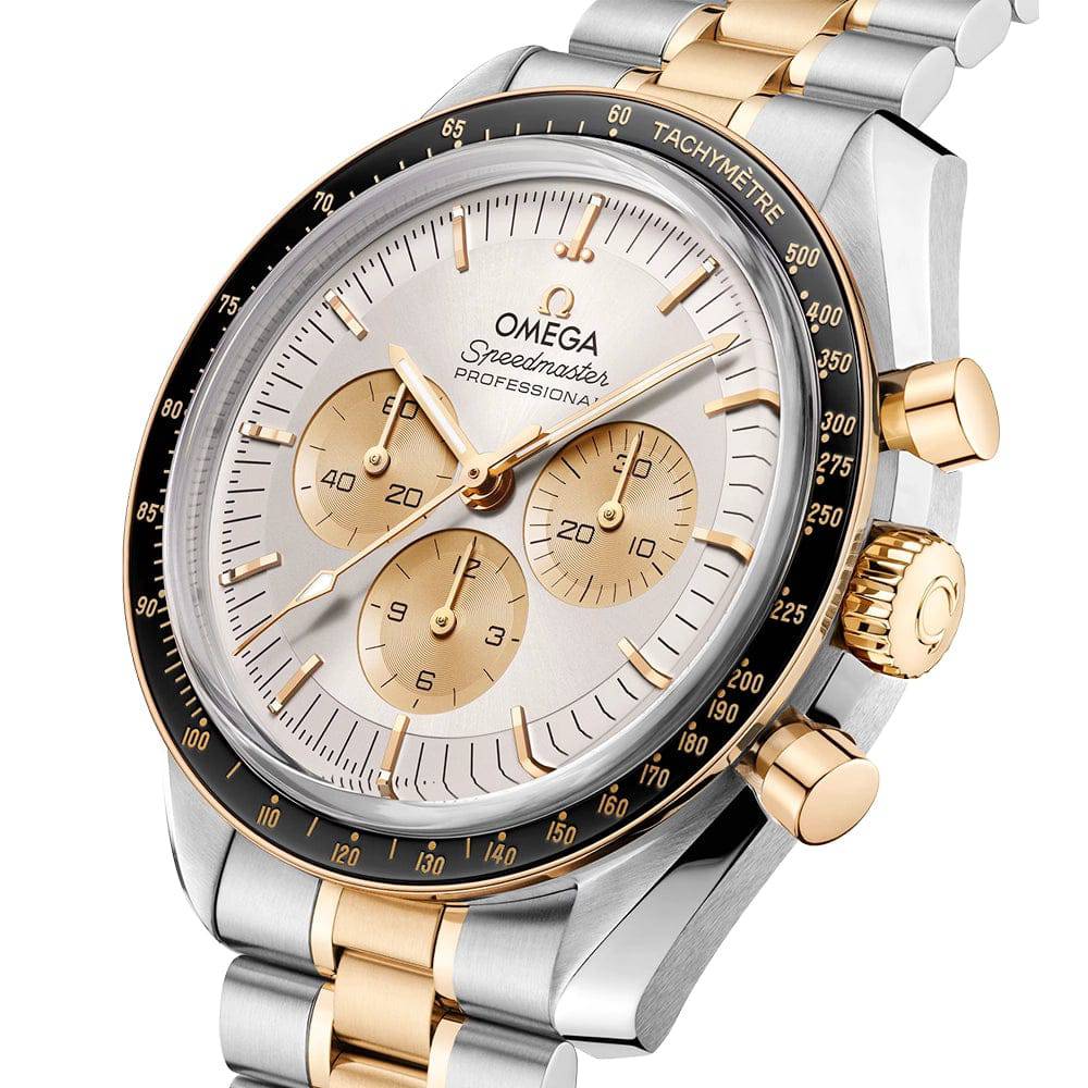 Speedmaster Moonwatch Steel & Gold Silver Dial Bracelet Watch - Image 3