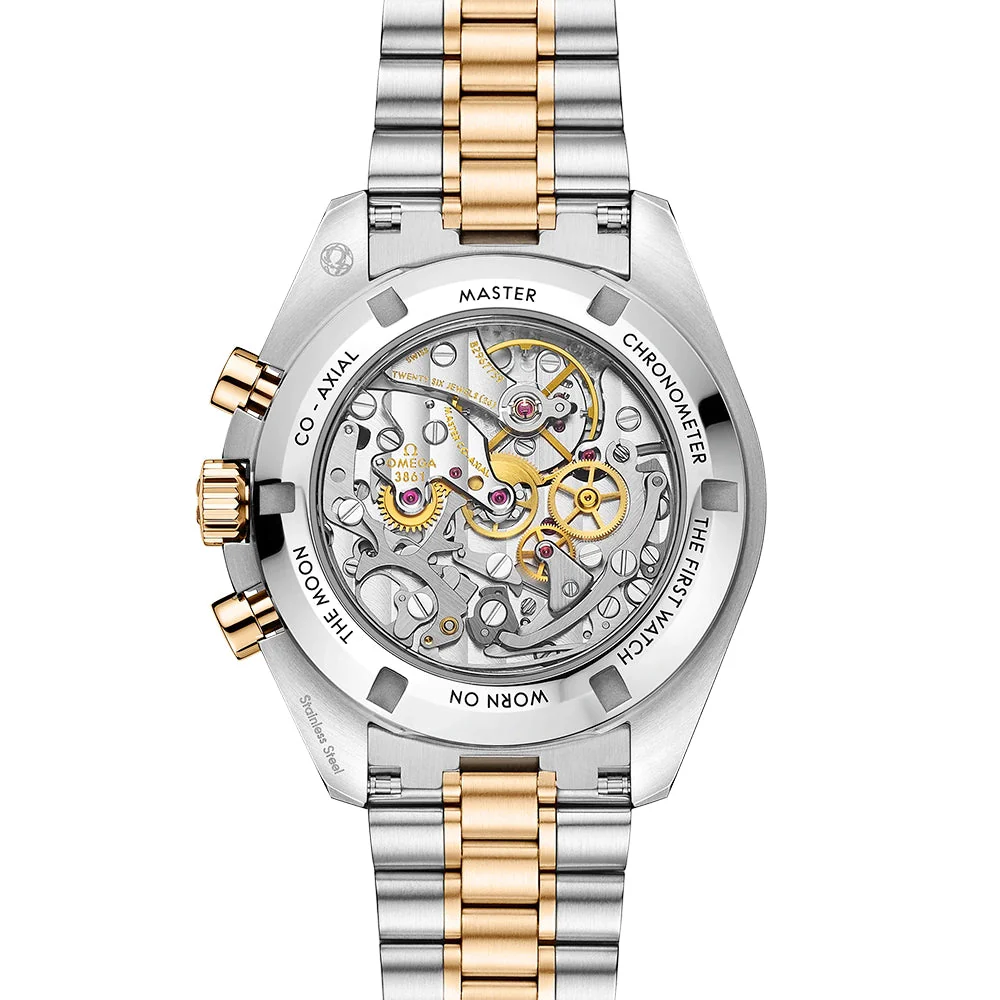 Speedmaster Moonwatch Steel & Gold Silver Dial Bracelet Watch - Image 7