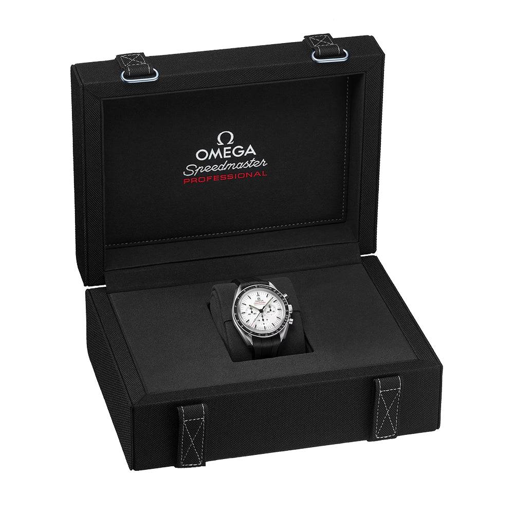 Speedmaster Moonwatch 42mm White Dial Rubber Strap Watch - Image 2