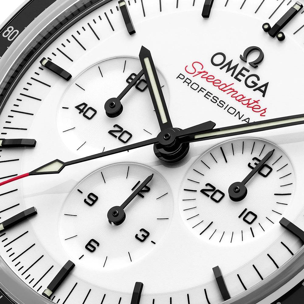 Speedmaster Moonwatch 42mm White Dial Rubber Strap Watch - Image 3