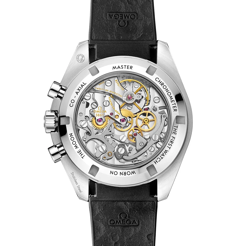 Speedmaster Moonwatch 42mm White Dial Rubber Strap Watch - Image 6