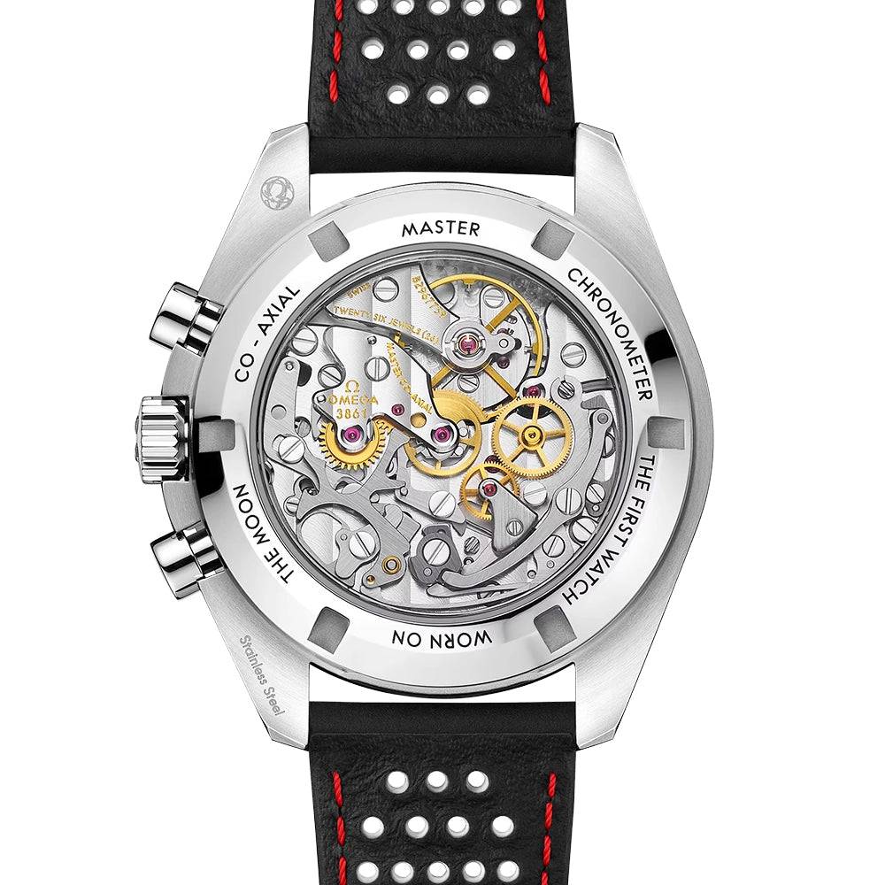Speedmaster Moonwatch 42mm White Dial Leather Strap Watch - Image 4