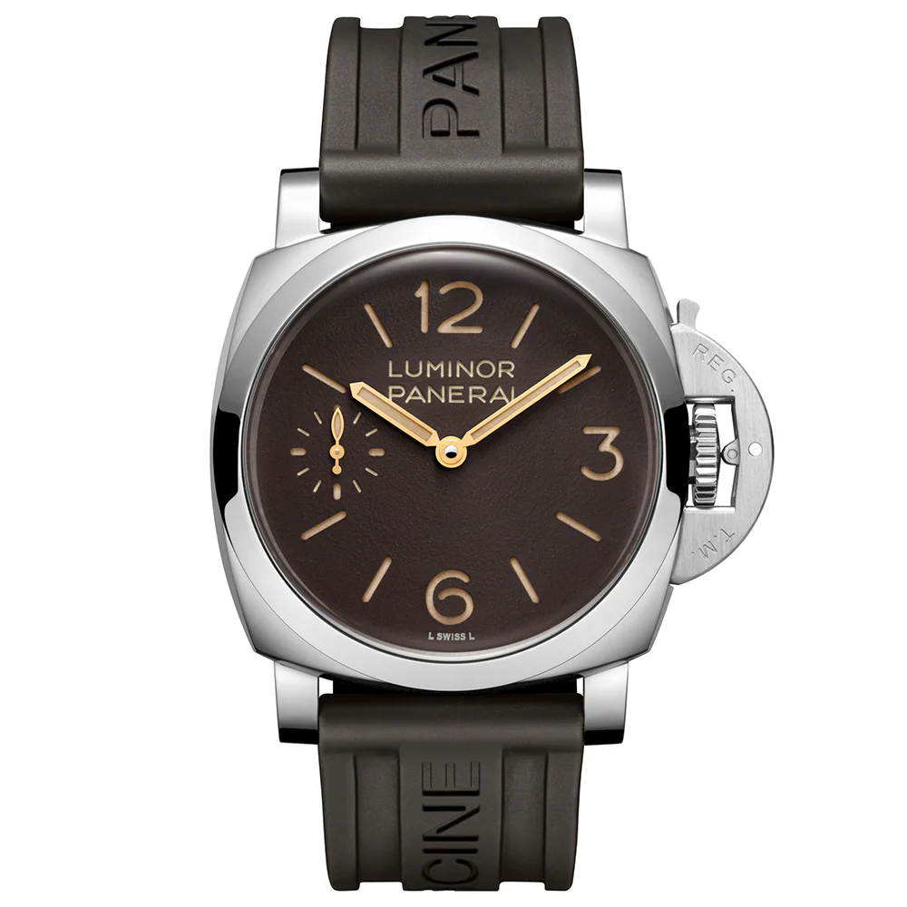 Luminor 44mm Brown Dial Brown Strap Mens Watch - Image 3