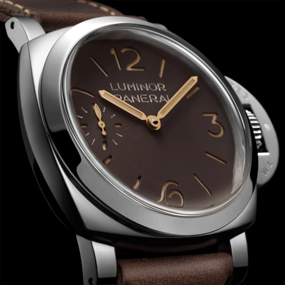 Luminor 44mm Brown Dial Brown Strap Mens Watch - Image 6