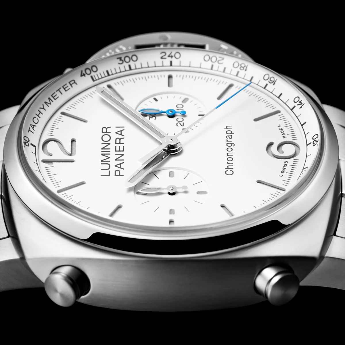 Luminor 44mm White Dial Automatic Chronograph Bracelet Watch - Image 4