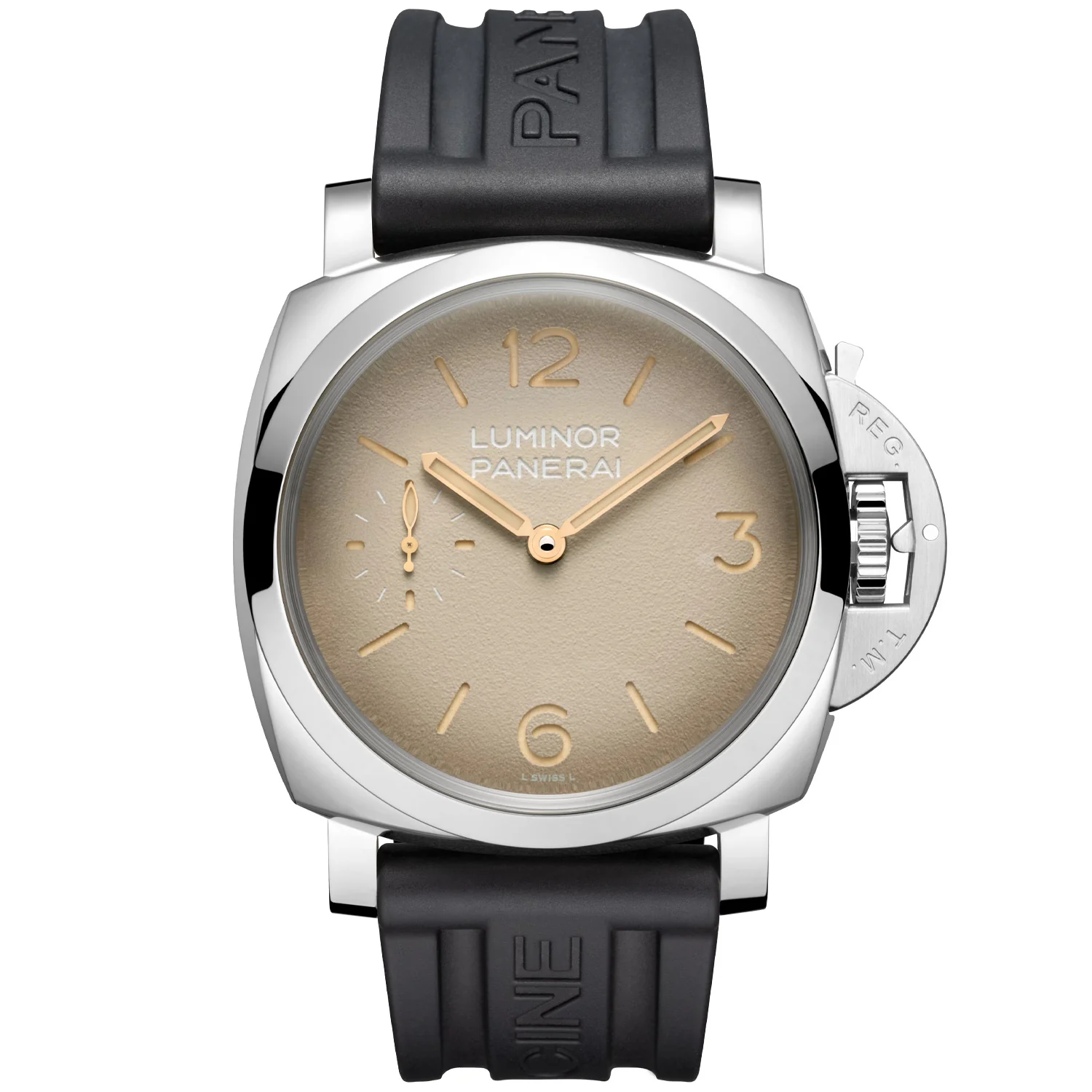 Luminor 47mm Ivory Dial Brown Strap Mens Watch - Image 3