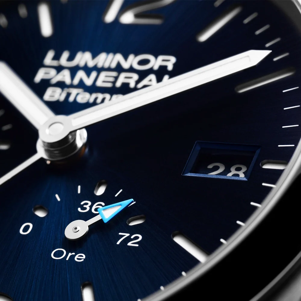 Luminor BiTempo 44mm Blue Dial Automatic Strap Watch - Image 3