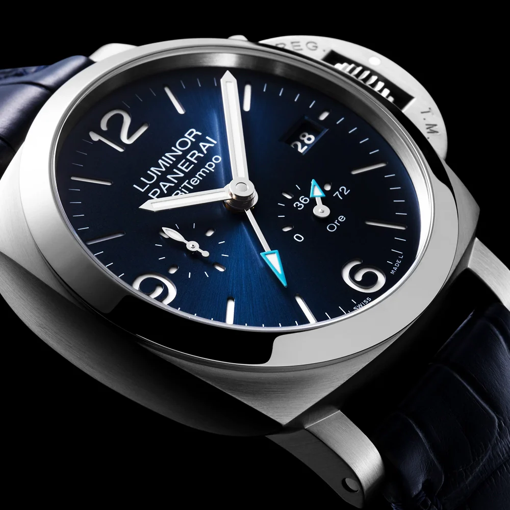Luminor BiTempo 44mm Blue Dial Automatic Strap Watch - Image 4