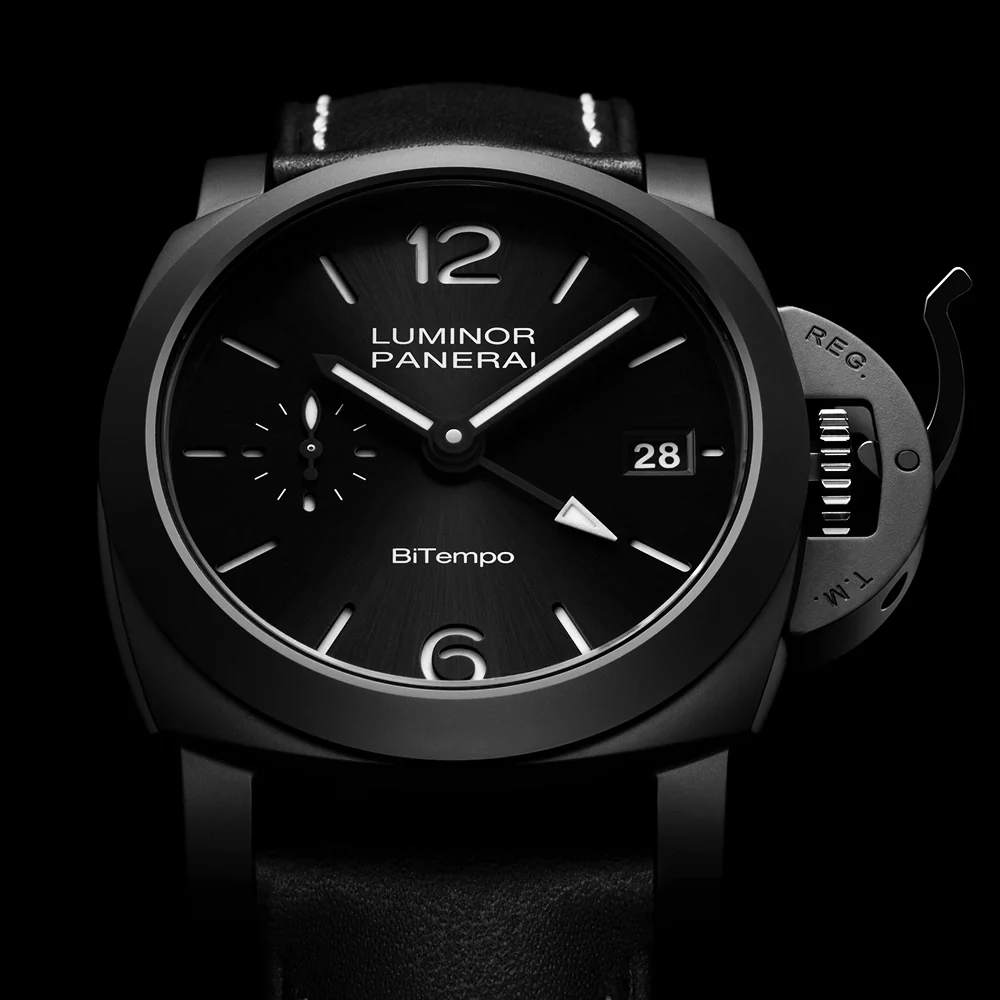 Luminor Quaranta BiTempo 40mm Black Ceramic Automatic Watch - Image 2