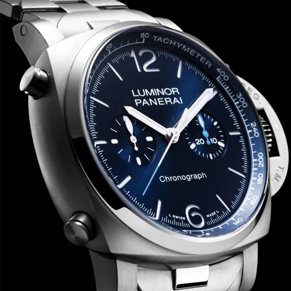 Luminor 44mm Blue Dial Automatic Chronograph Bracelet Watch - Image 2