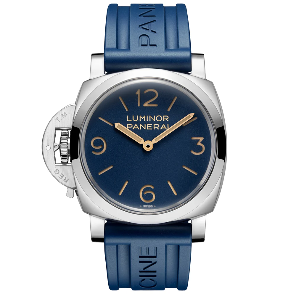 Luminor Destro 44mm Blue Dial Leather Strap Watch - Image 3