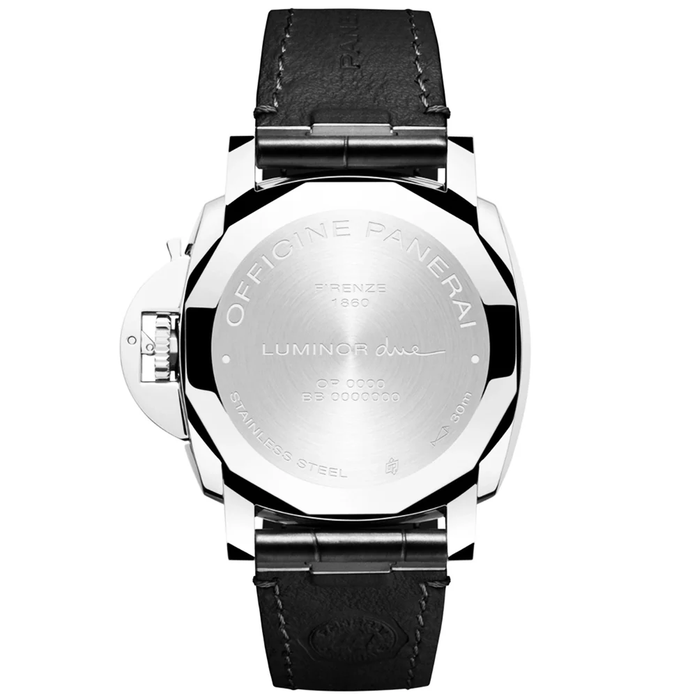 Luminor Due 42mm Grey Dial Mens Automatic Strap Watch - Image 2