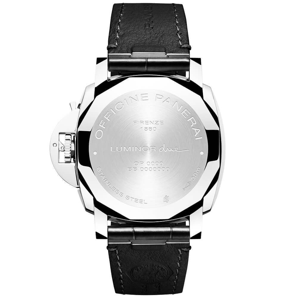 Luminor Due 42mm Ivory/Rose Dial Men's Automatic Leather Strap Watch - Image 2