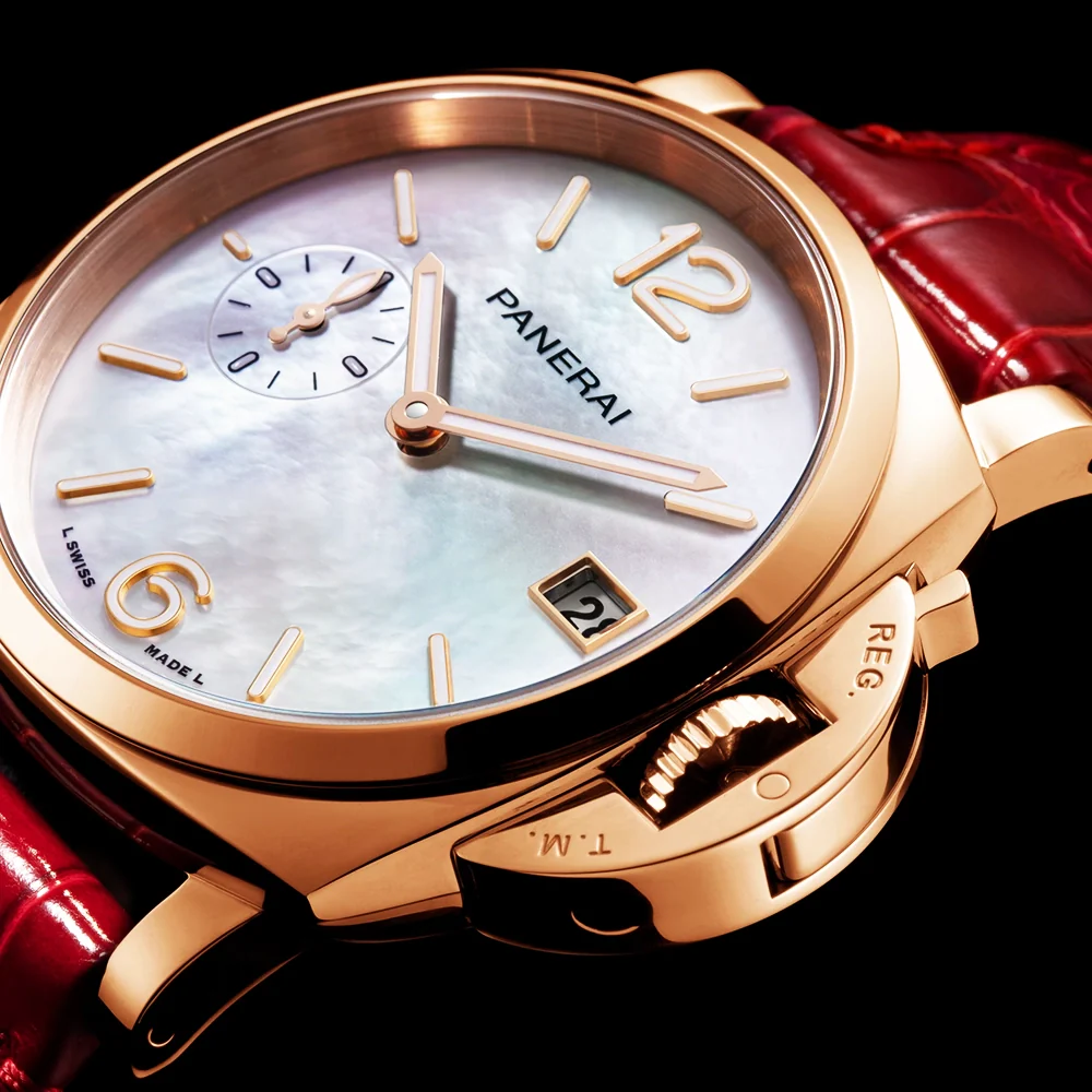 Luminor Due Goldtech Madreperla 38mm Automatic Red Strap Watch - Image 2