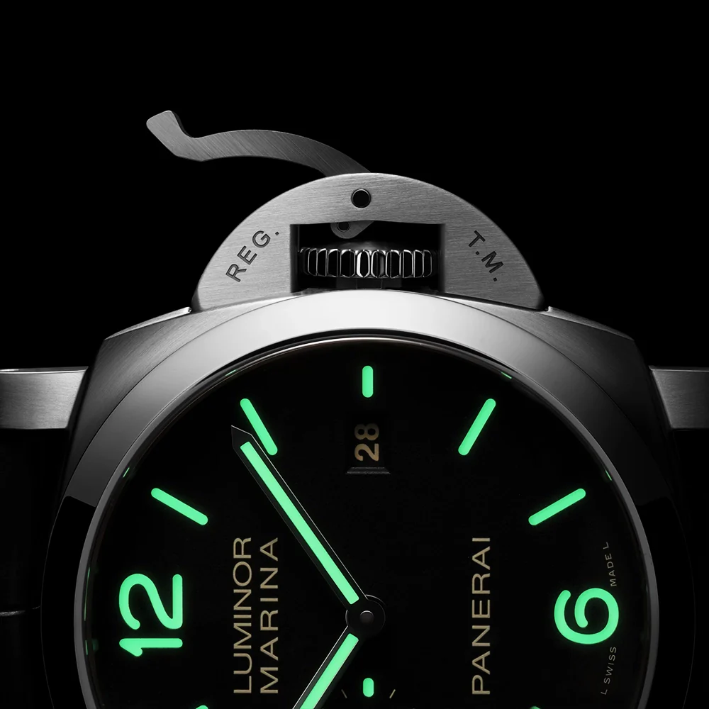 Luminor Marina Steel Black Dial 44mm Automatic Black Strap Watch - Image 3