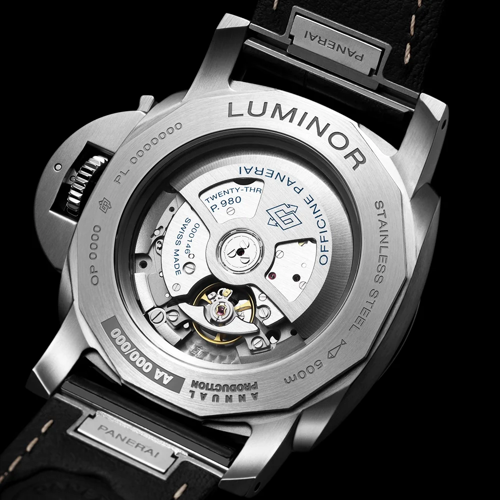 Luminor Marina Steel White Dial 44mm Automatic Black Strap Watch - Image 4