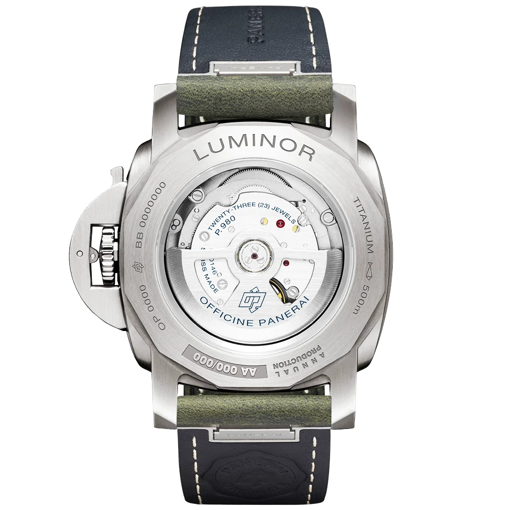 Luminor Marina Titanio Green Dial 44mm Automatic Strap Watch - Image 5