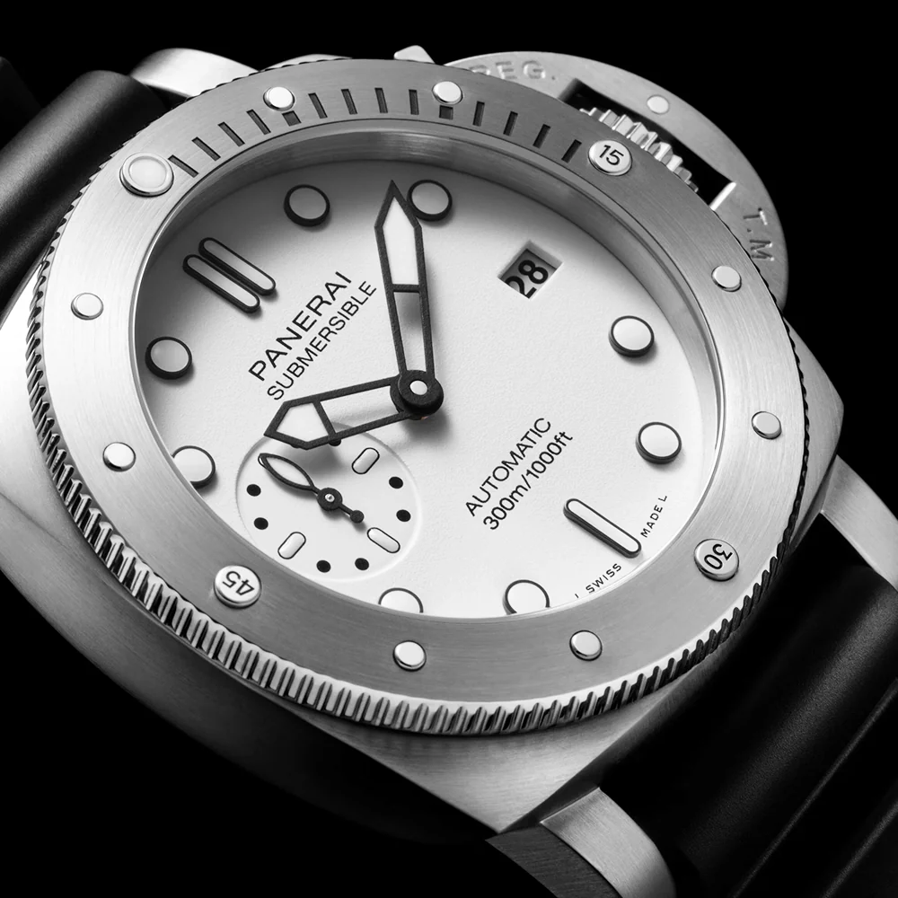 Submersible Bianco 42mm White Dial Automatic Mens Strap Watch - Image 3