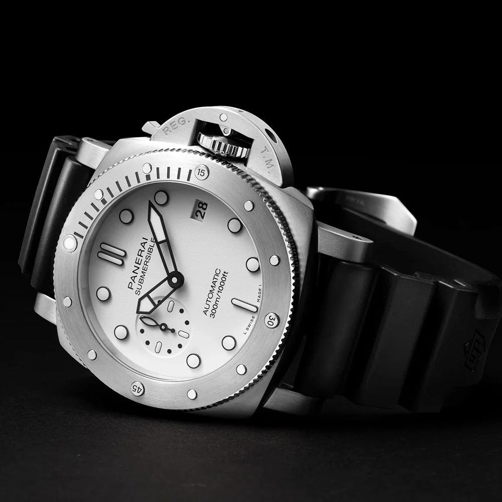 Submersible Bianco 42mm White Dial Automatic Mens Strap Watch - Image 4