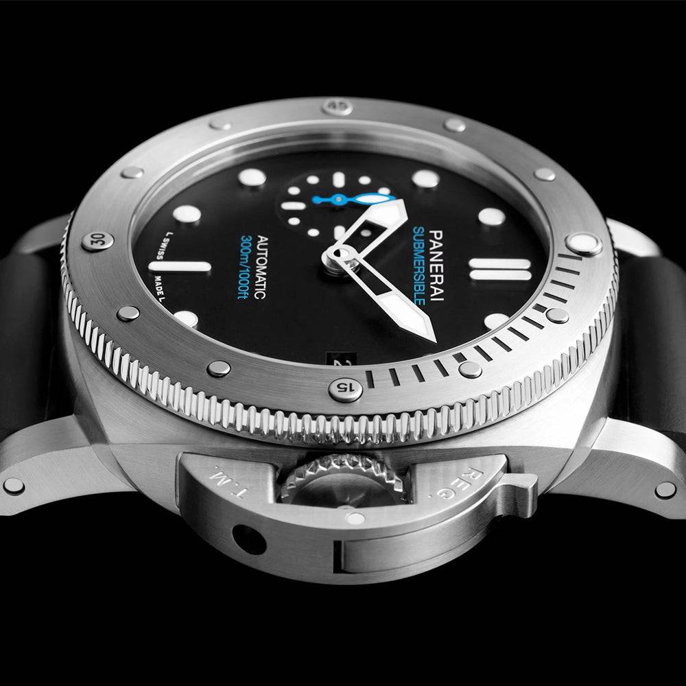 Submersible 42mm Black Dial Automatic Rubber Strap Watch - Image 2