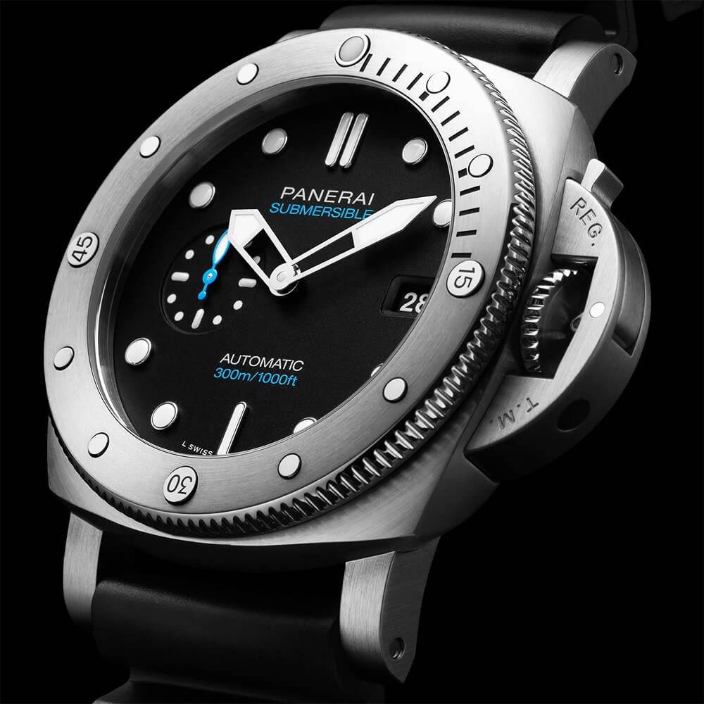 Submersible QuarantaQuattro 44mm Black Dial Rubber Strap Watch - Image 2