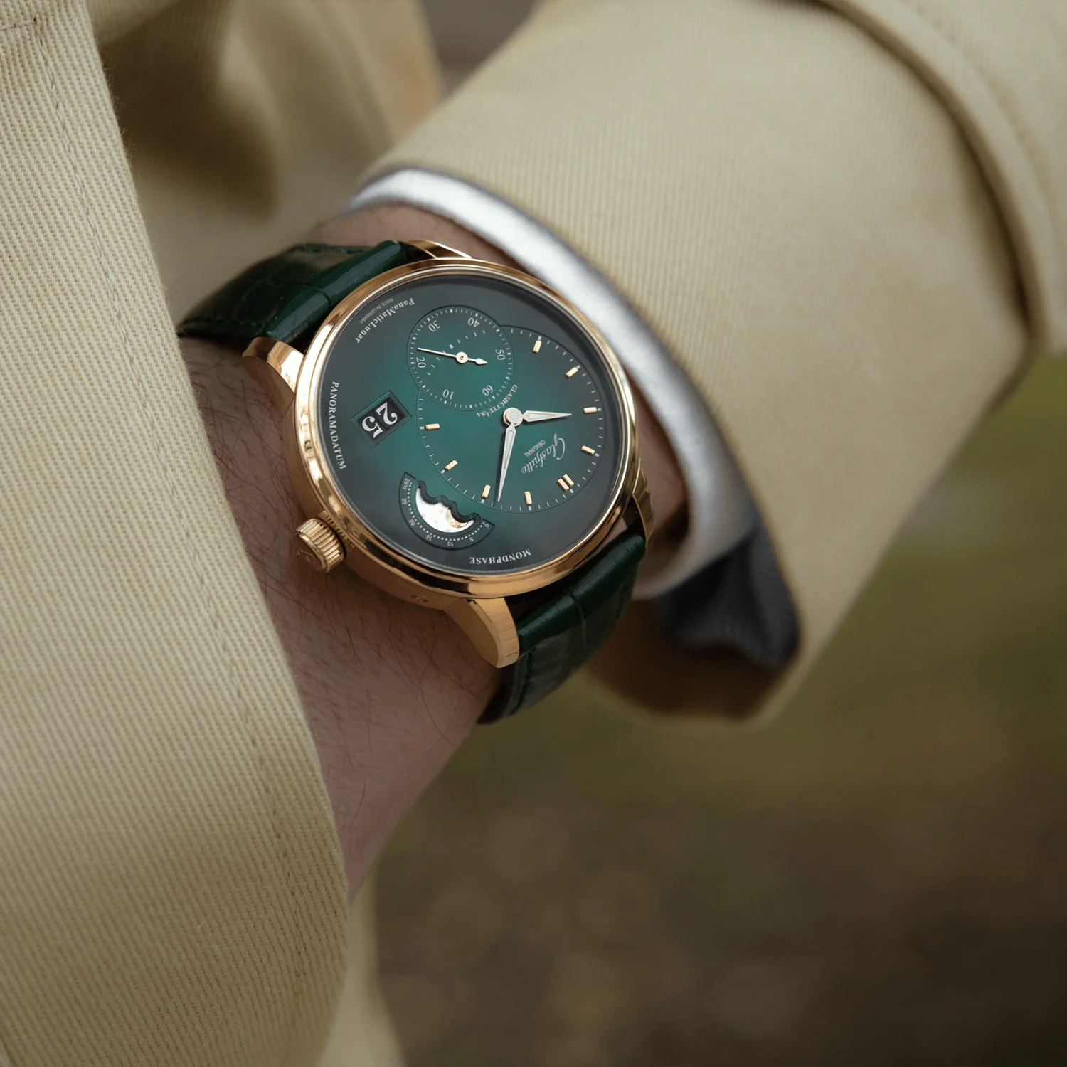 PanoMaticLunar 40mm Rose Gold & Green Dial Automatic Men's Watch - Image 2