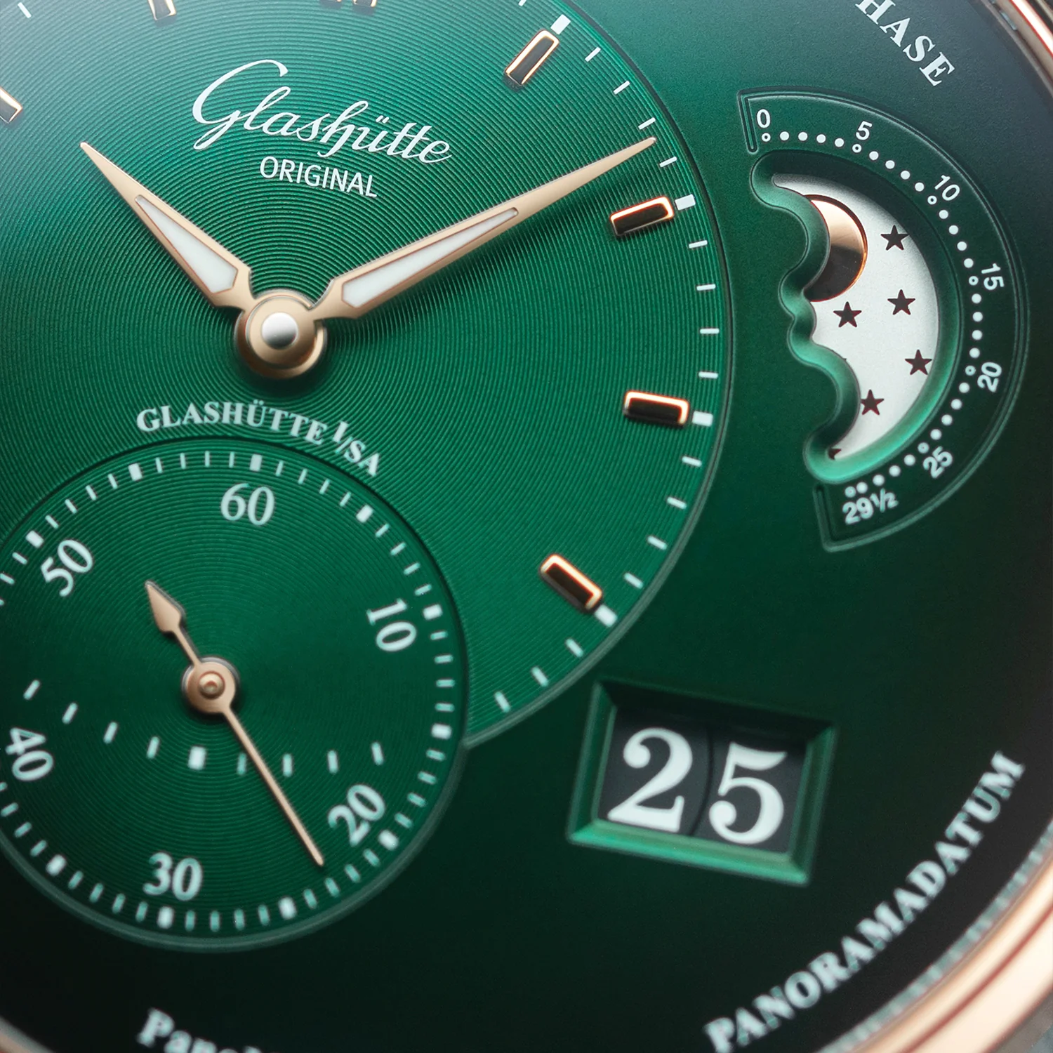 PanoMaticLunar 40mm Rose Gold & Green Dial Automatic Men's Watch - Image 4