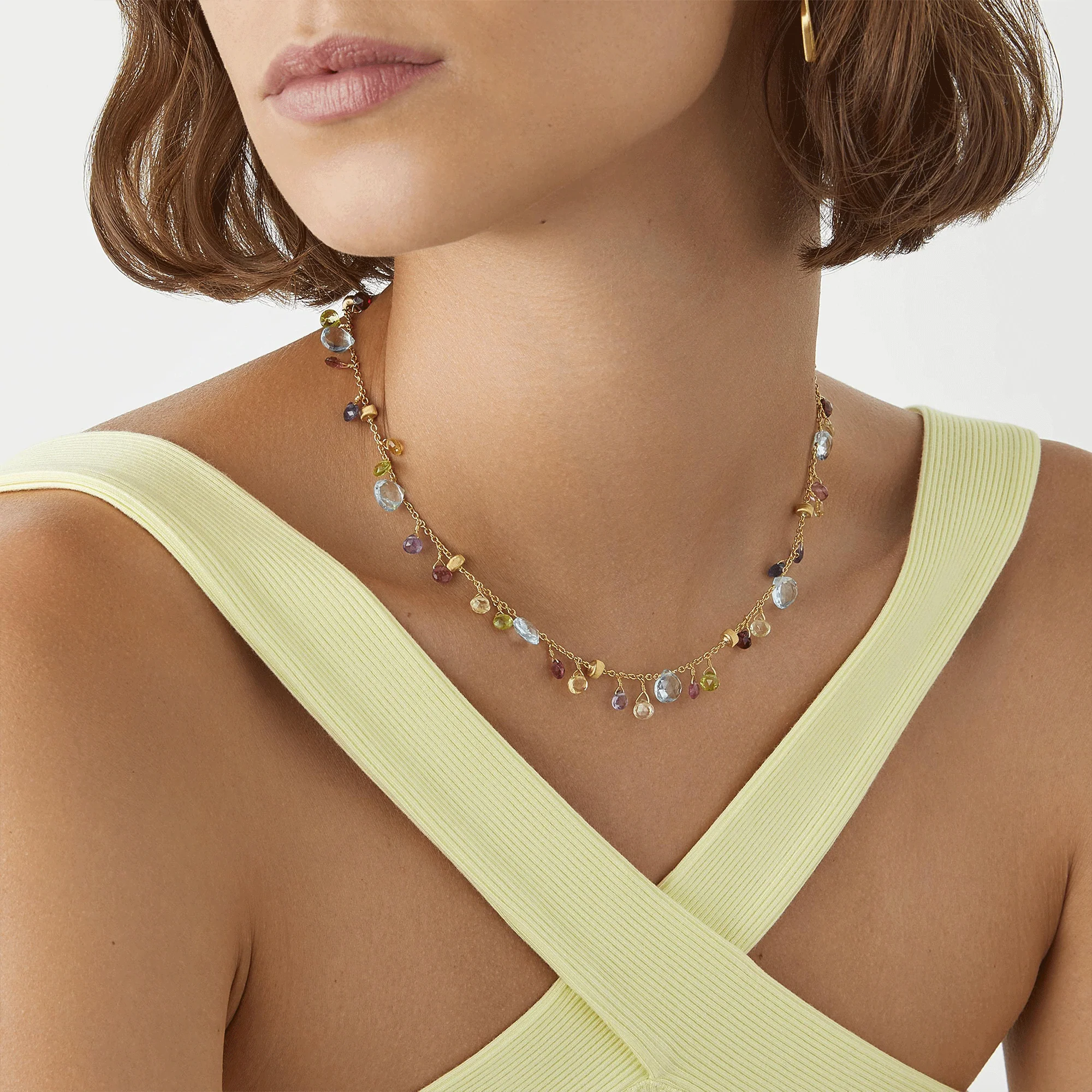 Paradise 18ct Yellow Gold Multicoloured Gemstone Necklace - Image 2