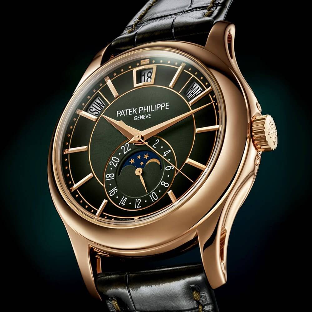 Annual Calendar 18ct Rose Gold 40mm Olive Green Dial Men's Watch - Image 2