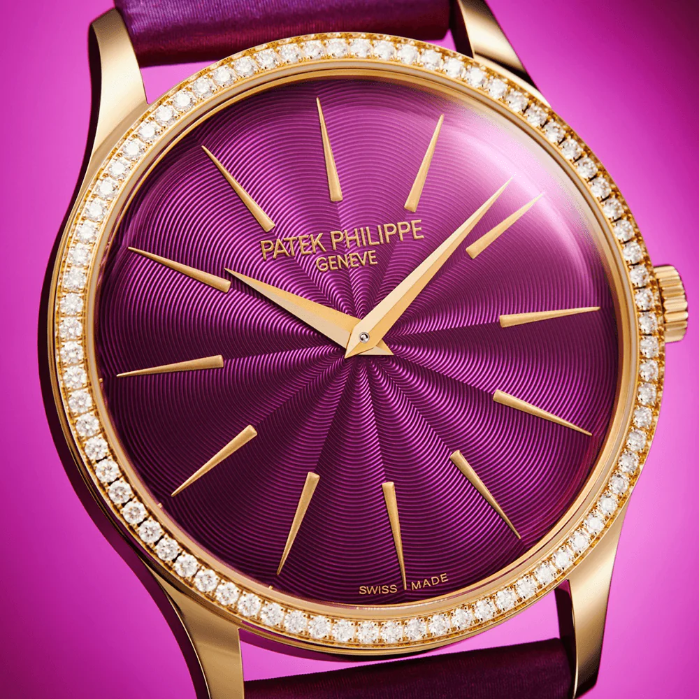 Calatrava 18ct Rose Gold 35mm Purple Dial Ladies Automatic Watch - Image 4
