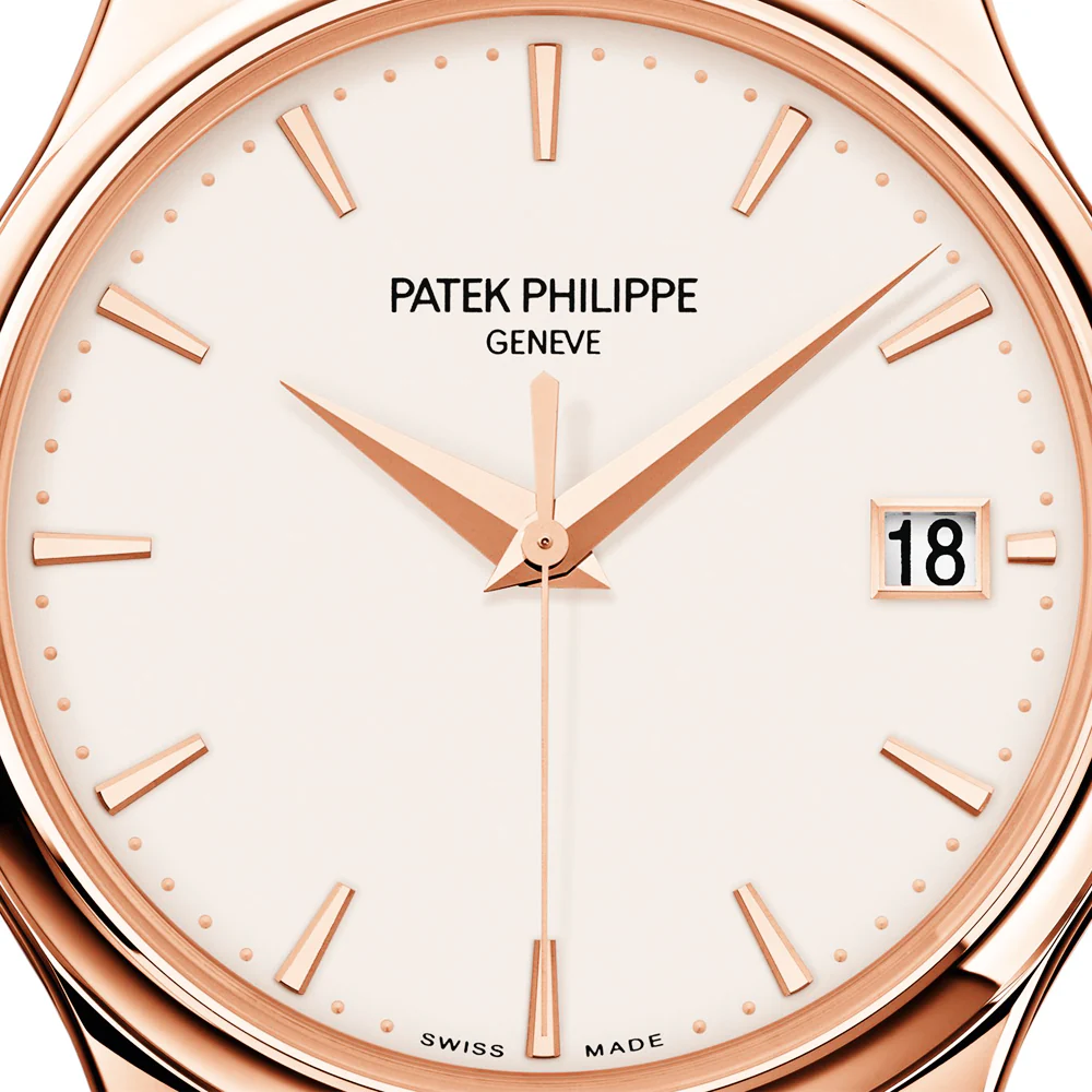Calatrava 18ct Rose Gold Ivory Dial Men's Automatic Leather Strap Watch - Image 4