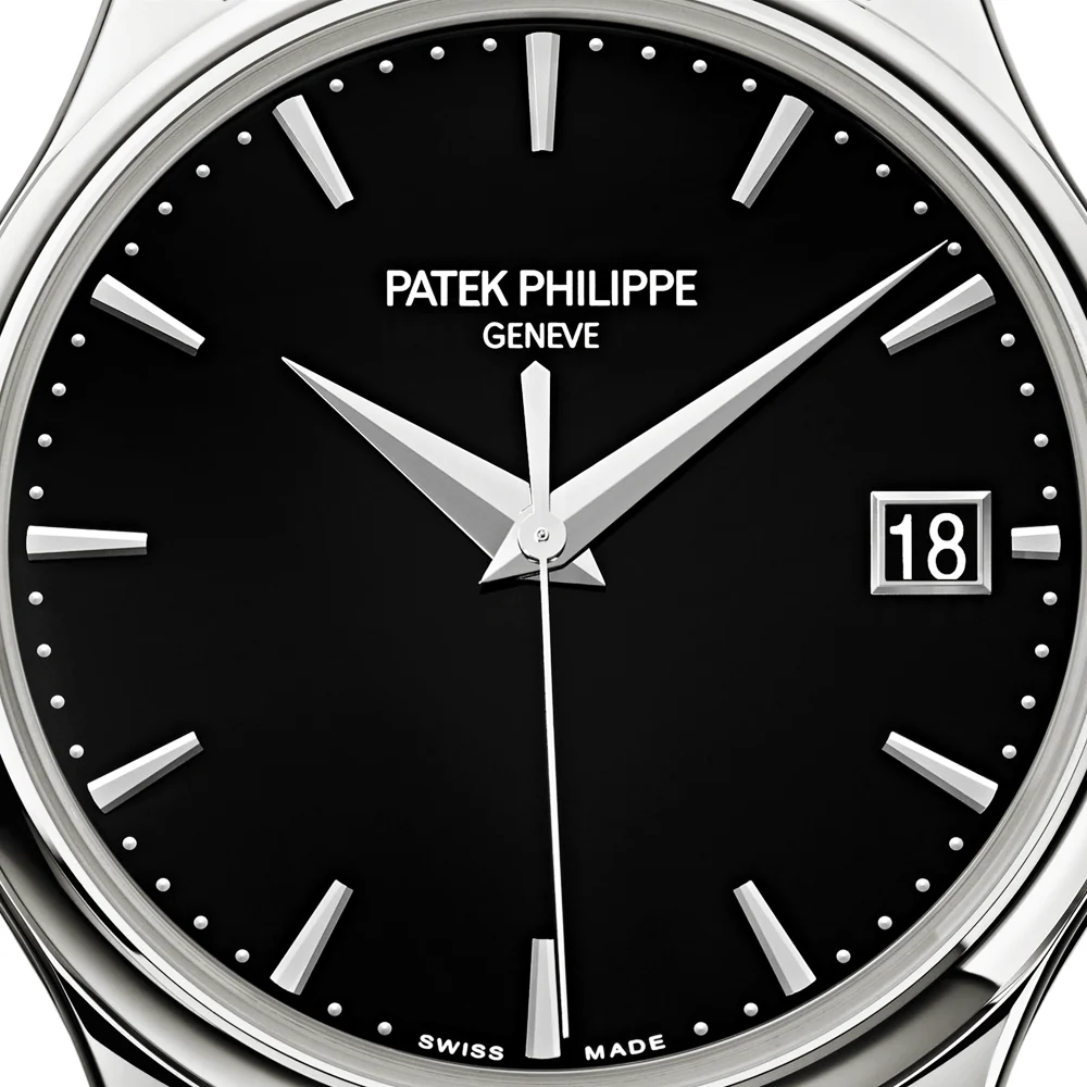 Calatrava 18ct White Gold 39mm Black Dial Men's Leather Strap Watch - Image 4