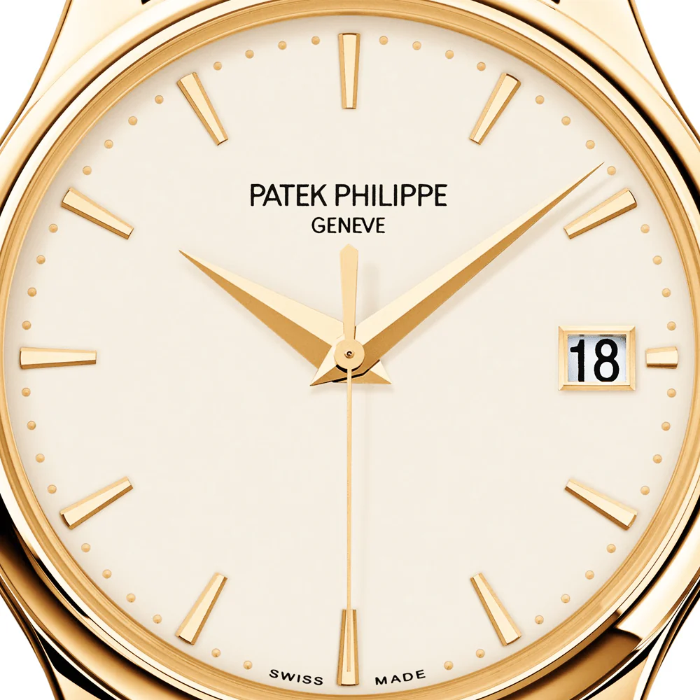 Calatrava 18ct Yellow Gold Ivory Dial Men's Automatic Leather Strap Watch - Image 6