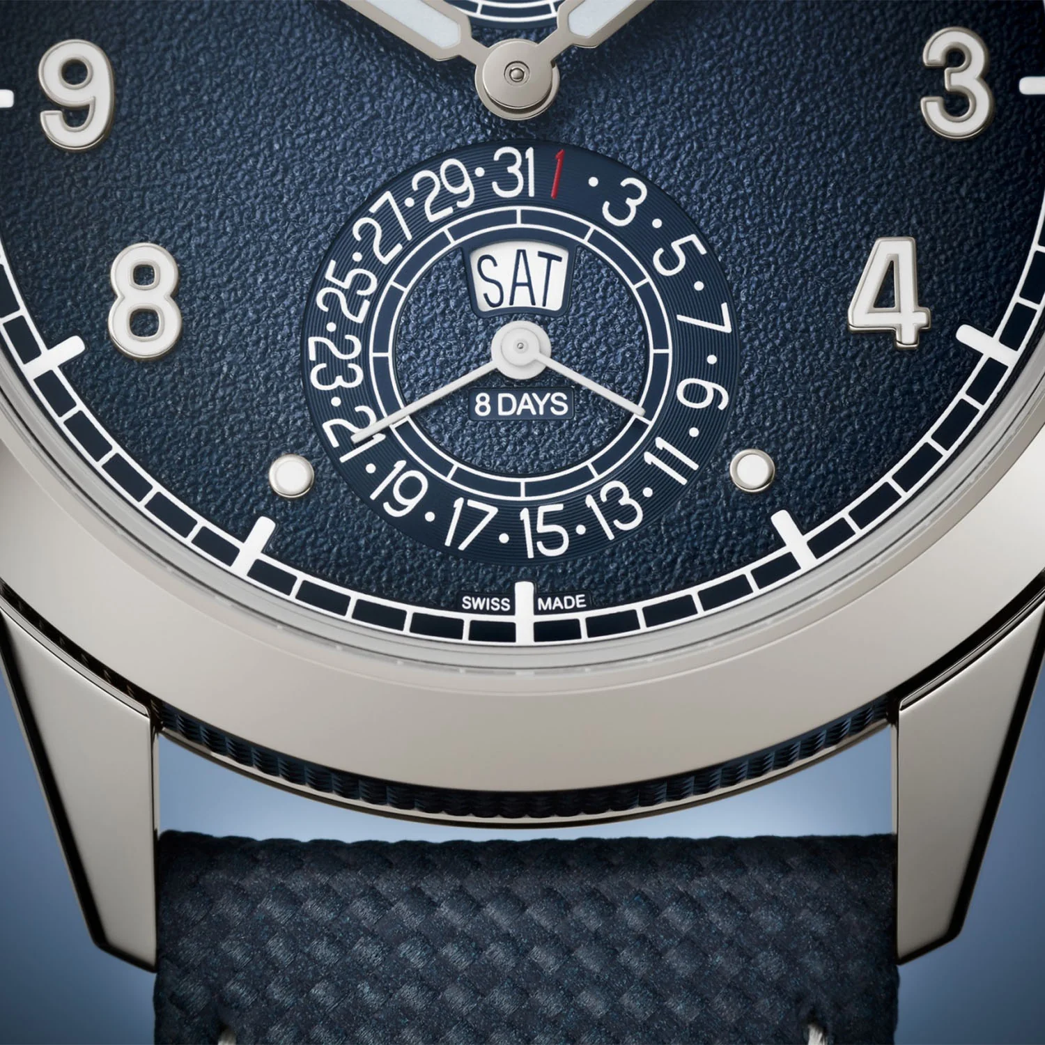 Calatrava 8-Day 41mm 18ct White Gold Blue Dial Mens Watch - Image 3