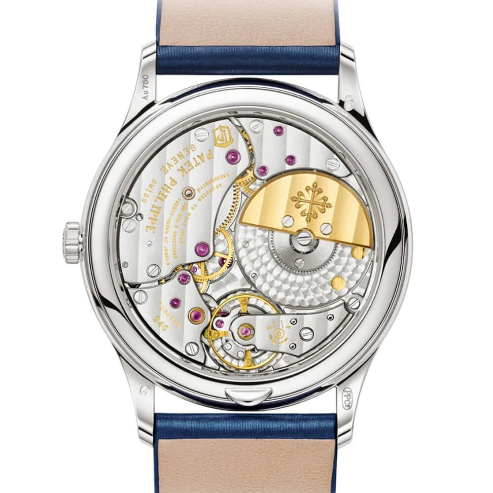 Calatrava 35mm 18ct White Gold Blue Dial Diamond Set Bezel Ladies Watch - Image 7