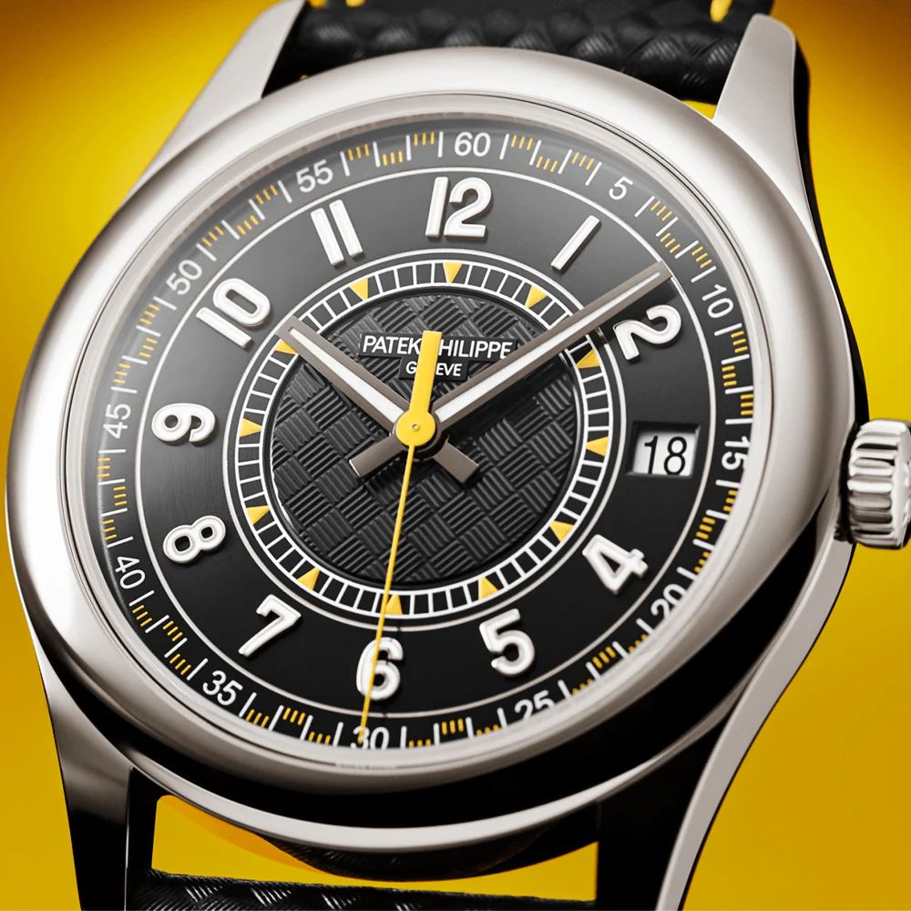 Calatrava 18ct White Gold 40mm Ebony/Yellow Dial Men's Automatic Watch - Image 3