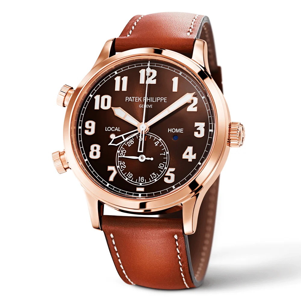 Calatrava Pilot Travel Time 42mm 18ct Rose Gold Men's Watch - Image 6