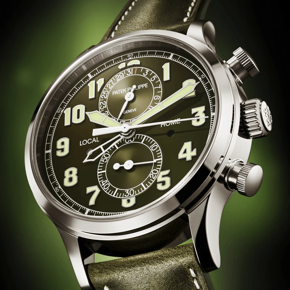 Complications Calatrava Pilot Travel Time Khaki Green Dial Automatic Watch - Image 2