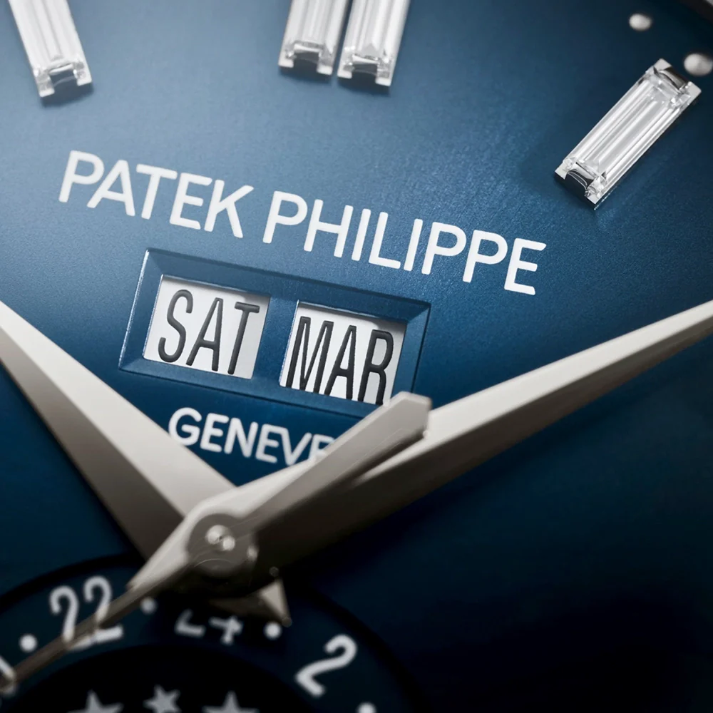 Complications Annual Calendar Moon Phases Blue Diamond Dial Watch - Image 3