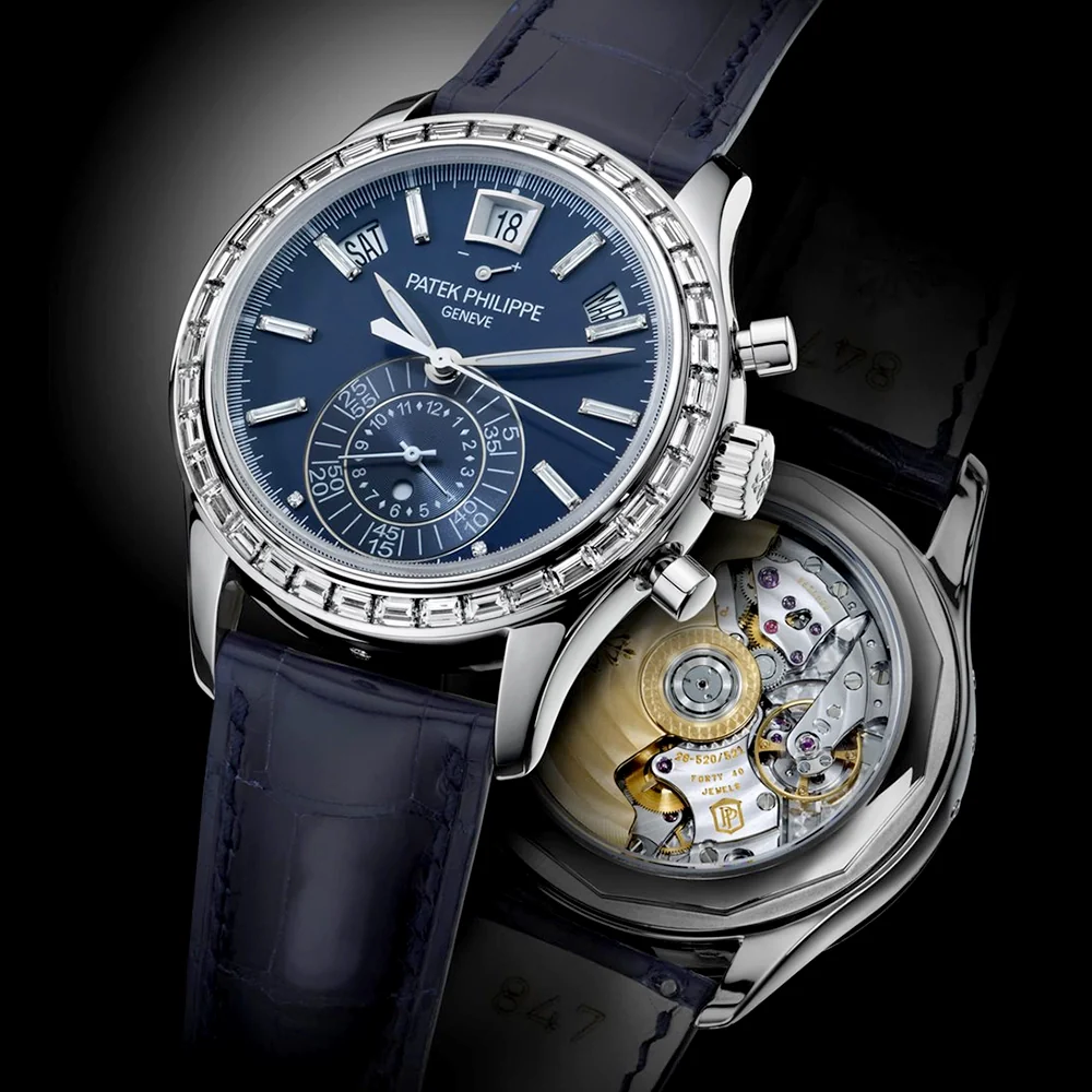 Complications Annual Calendar Chronograph Platinum Diamond Set Watch - Image 4
